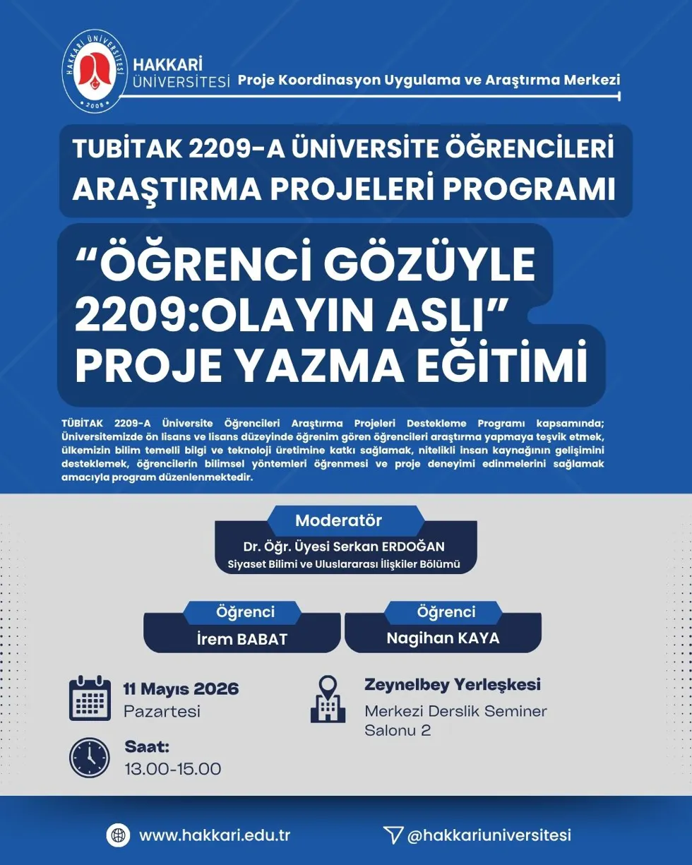 "Öğrenci Gözüyle 2209: Olayın Aslı" Proje Yazma Eğitimi etkinlik afişi