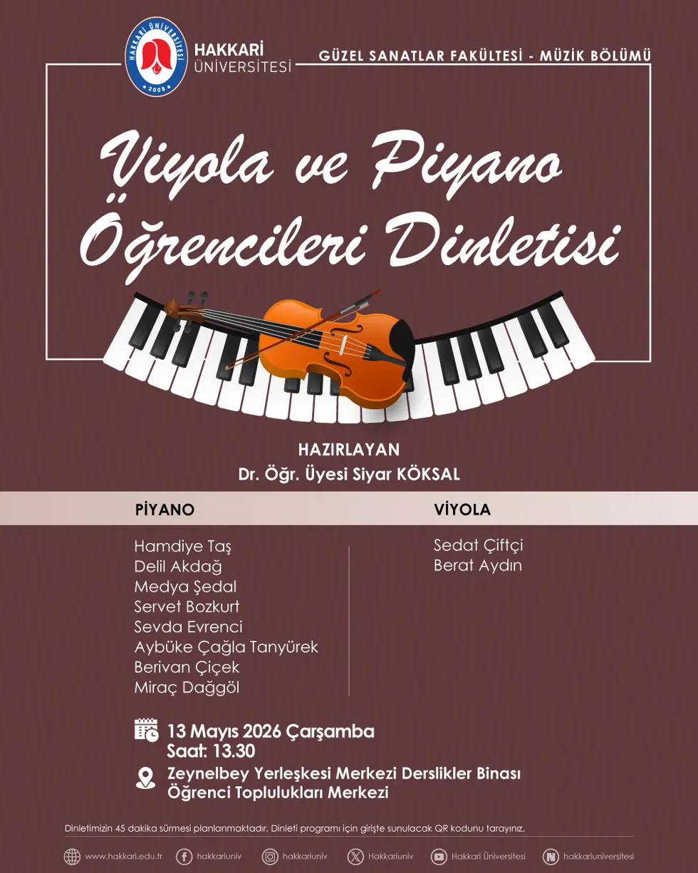 Viyola ve Piyano Öğrencileri Dinletisi etkinlik afişi