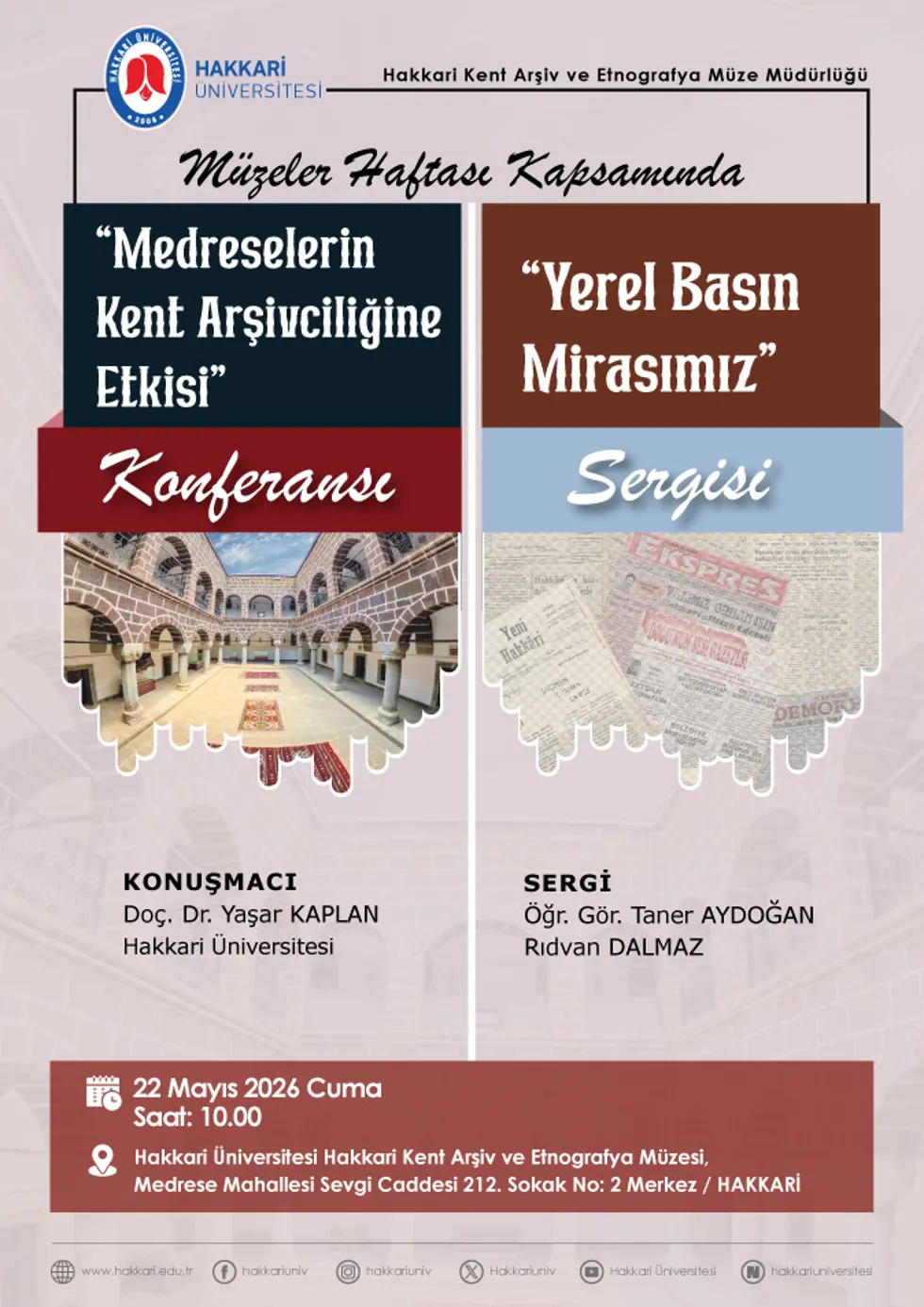 Müzeler Haftası Etkinlikleri etkinlik afişi