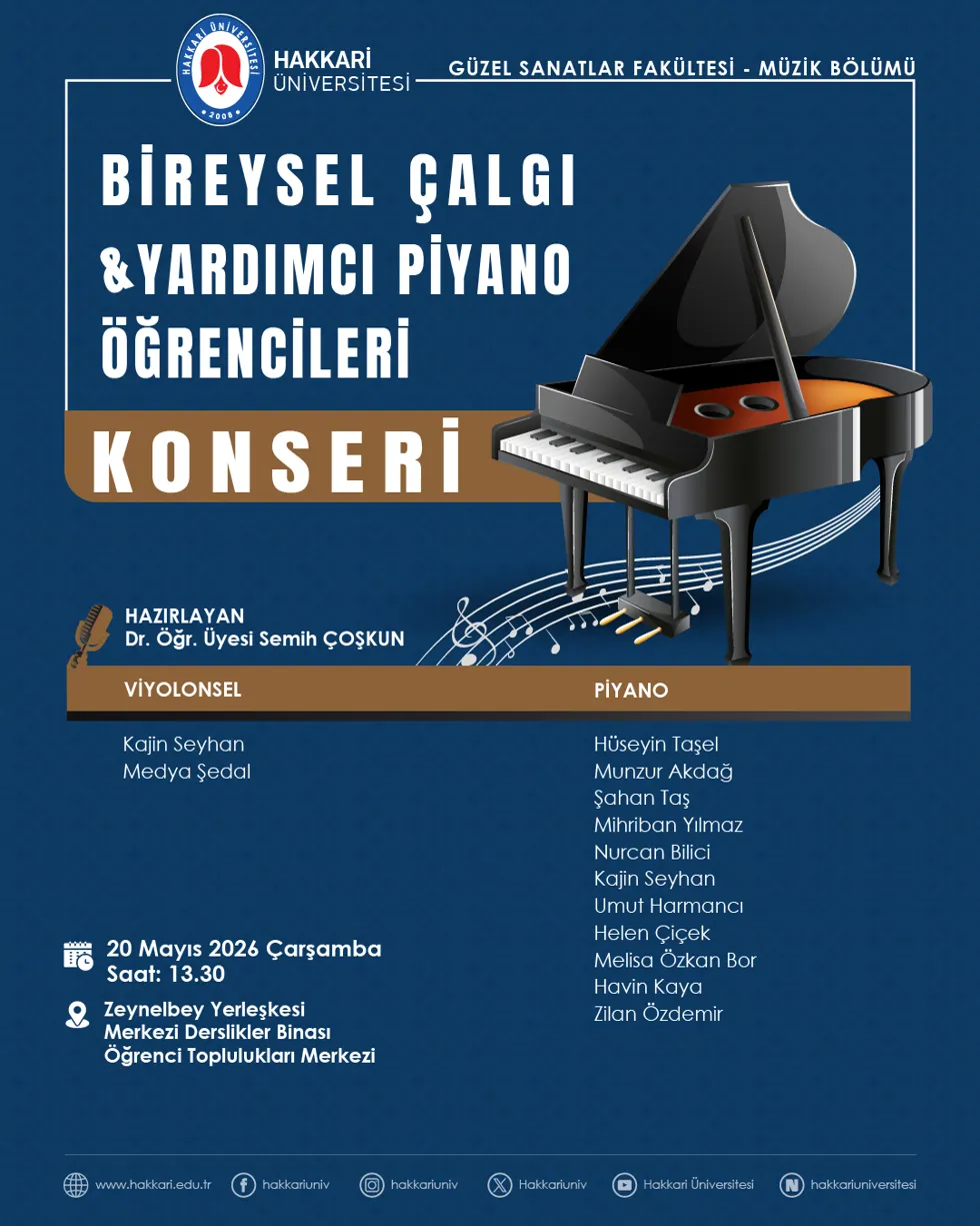 Bireysel Çalgı ve Yardımcı Piyano Öğrencileri Konseri etkinlik afişi