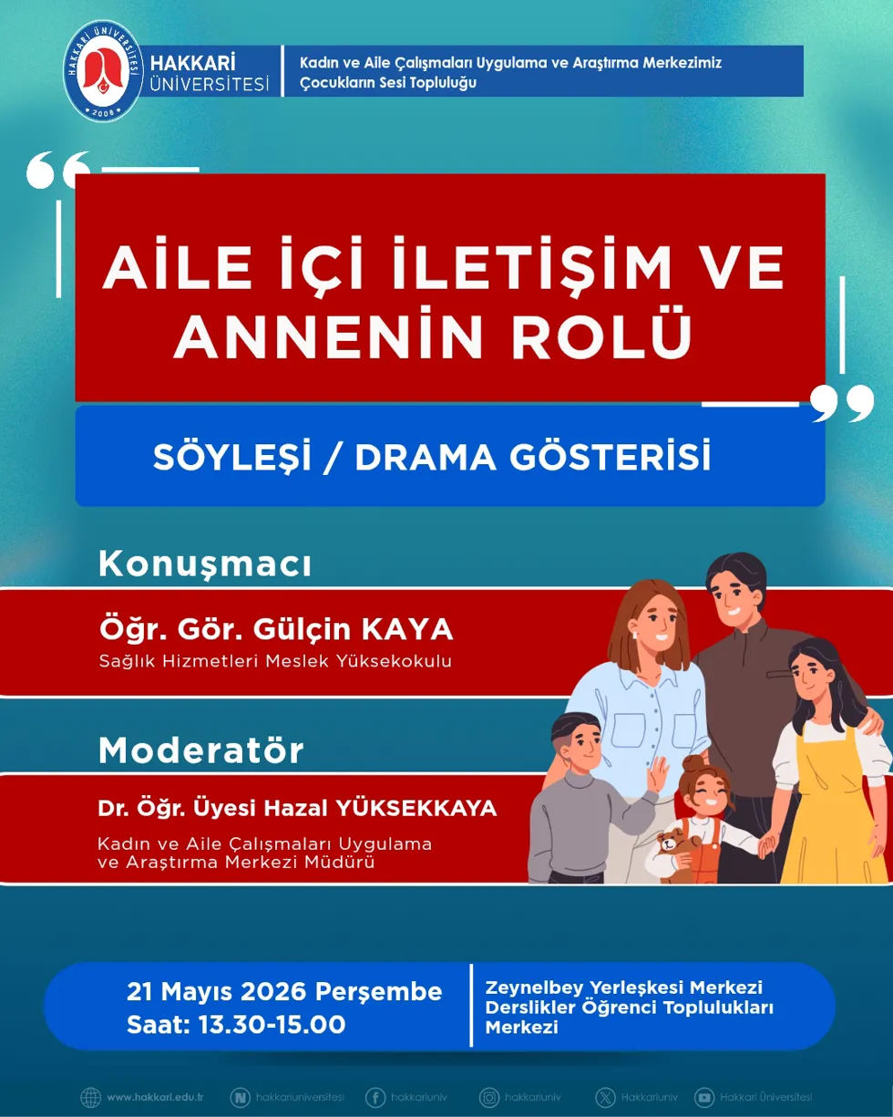 "Aile İçi İletişim ve Annenin Rolü” Söyleşi ve Drama Etkinliği etkinlik afişi