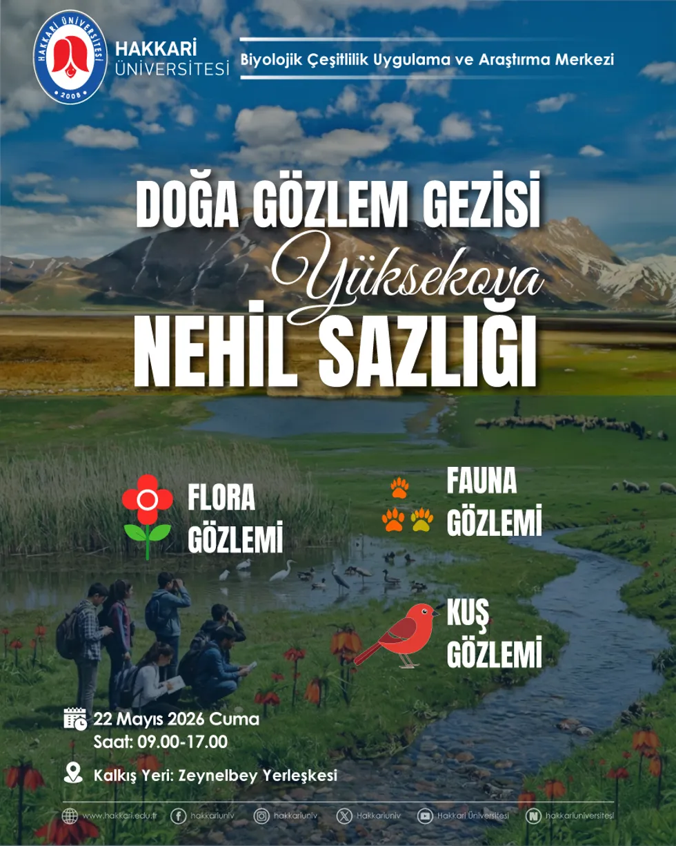 Yüksekova Nehil Sazlığında Doğa Gözlem Gezi Etkinliği etkinlik afişi