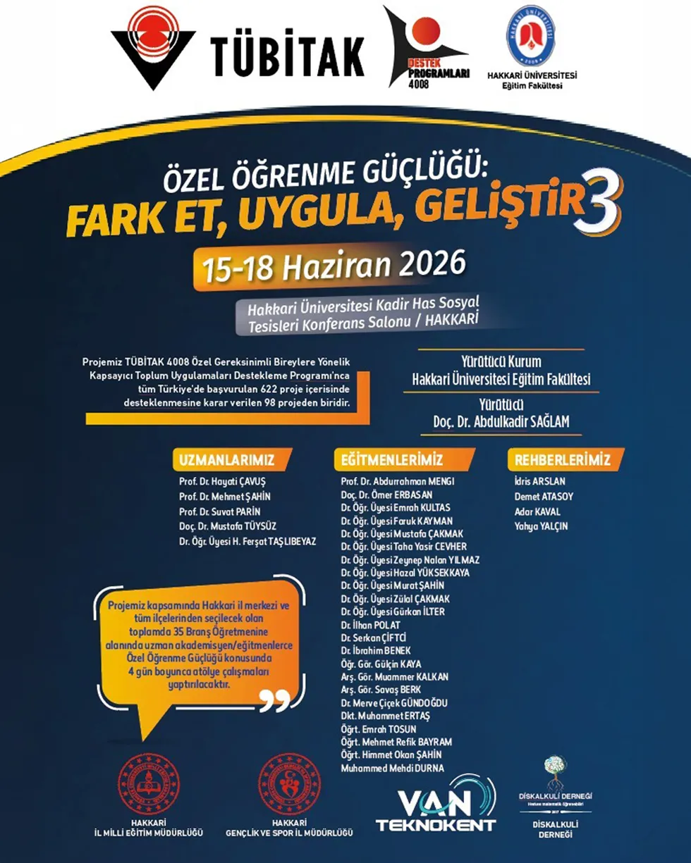 "Özel Öğrenme Güçlüğü: Fark Et, Uygula, Geliştir 3" etkinlik afişi