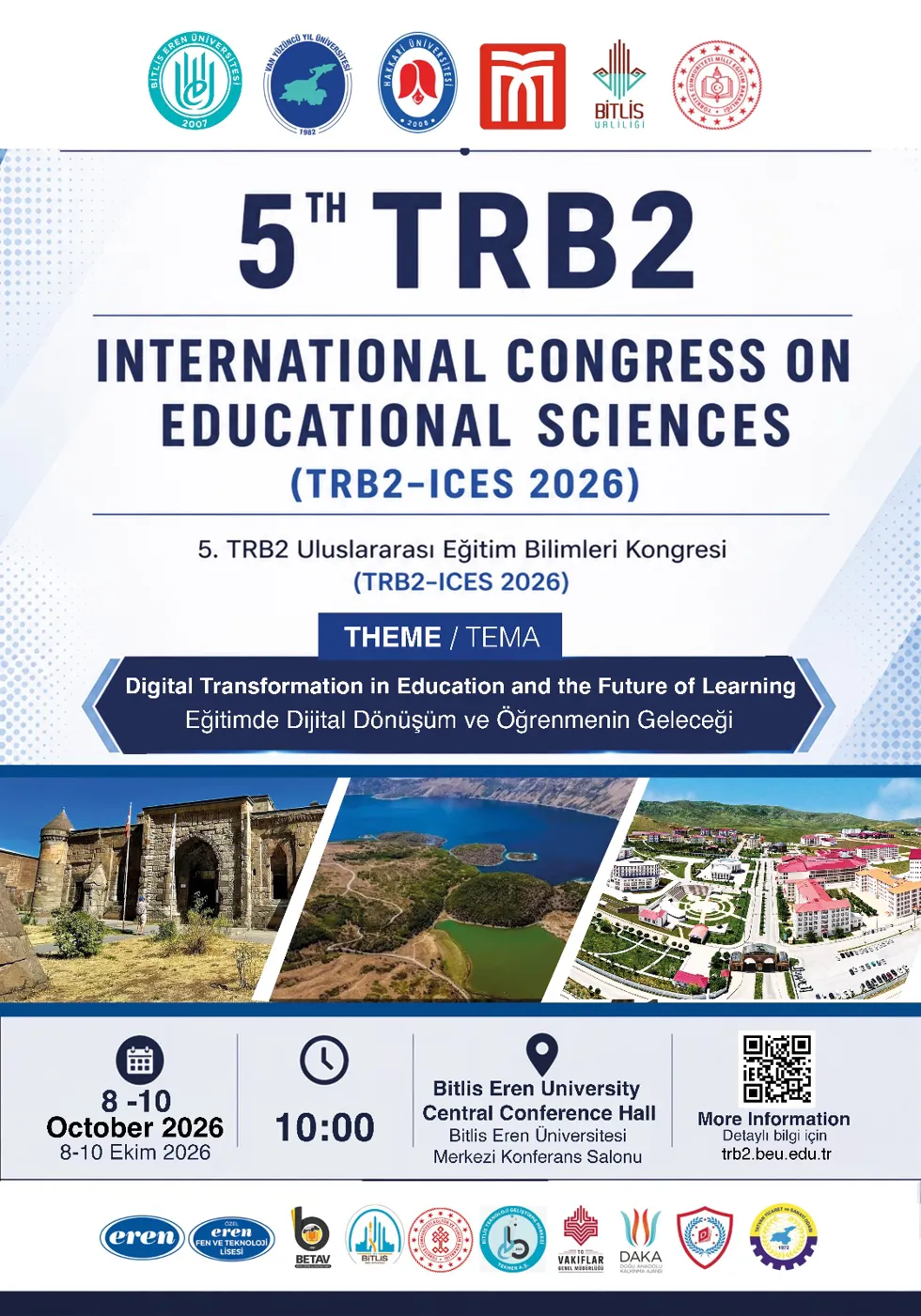 TRB2 ICES 2026 5. Uluslararası Eğitim Bilimleri Kongresi etkinlik afişi