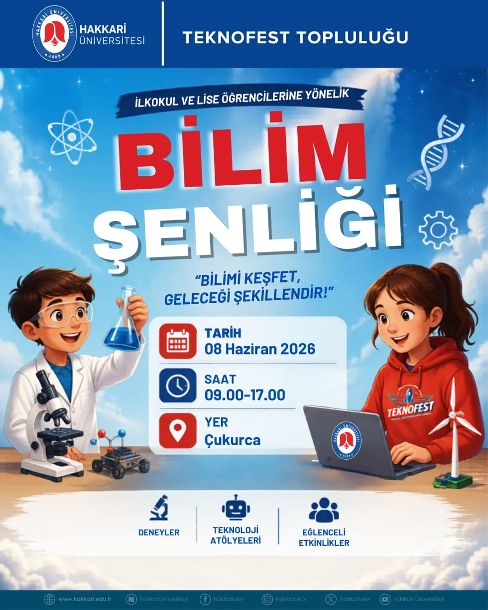 İlkokul ve Lise Öğrencilerine Yönelik Bilim Şenliği Etkinliği etkinlik afişi