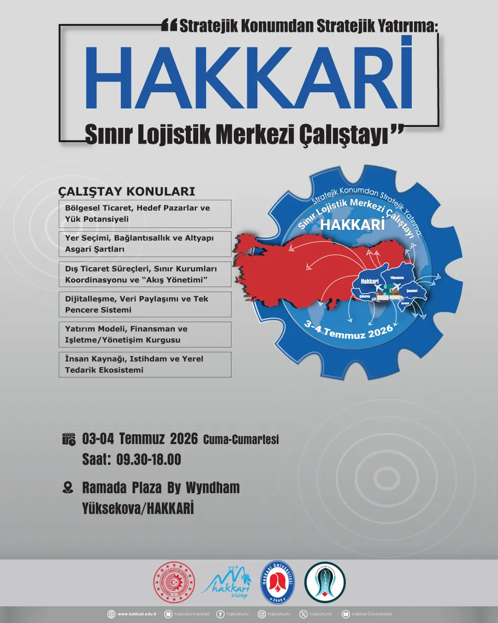 Stratejik Konumdan Stratejik Yatırıma: Hakkari Sınır Lojistik Merkezi Çalıştayı etkinlik afişi