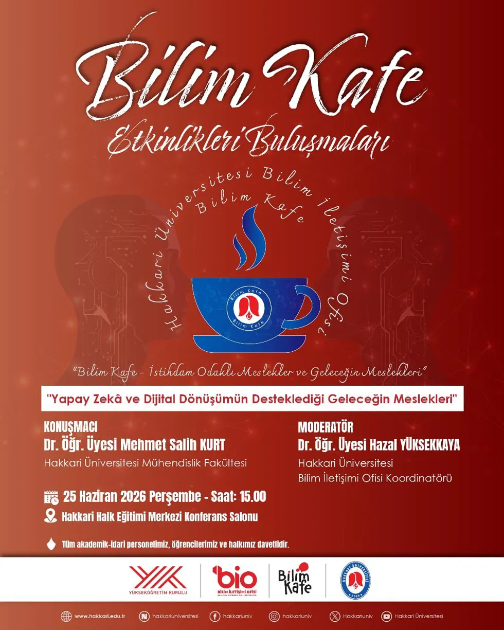 "Yapay Zekâ ve Dijital Dönüşümün Desteklediği Geleceğin Meslekleri" Konulu Bilim İletişimi Etkinliği etkinlik afişi