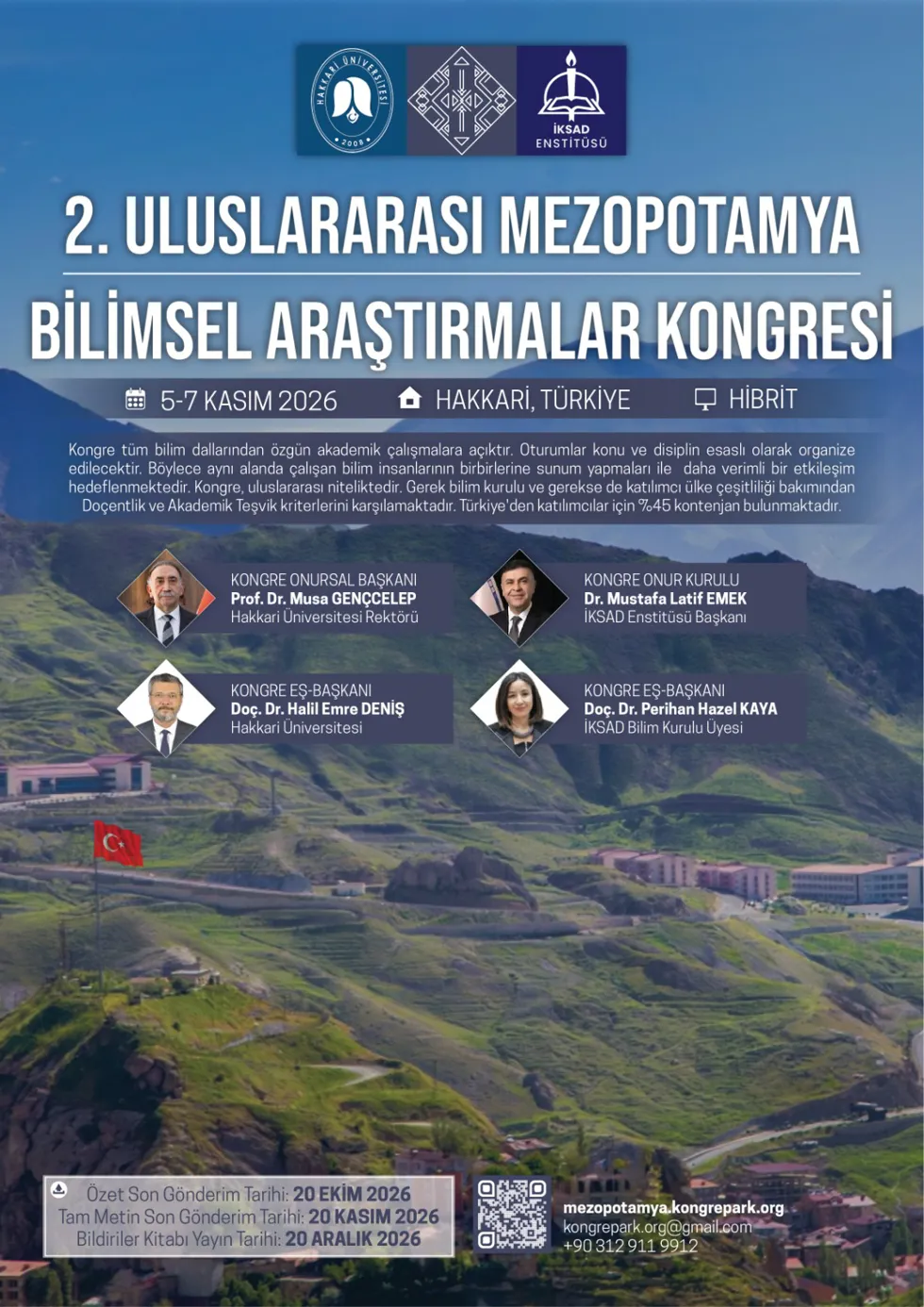 2. Uluslararası Mezopotamya Bilimsel Araştırmalar Kongresi etkinlik afişi