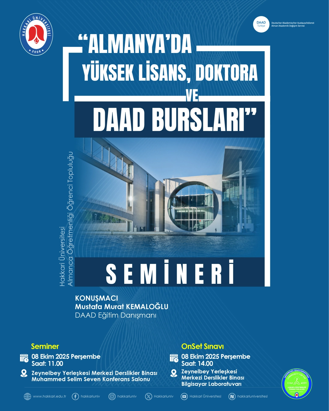 Almanya'da Yüksek Lisans, Doktora ve DAAD Bursları Semineri etkinlik afişi