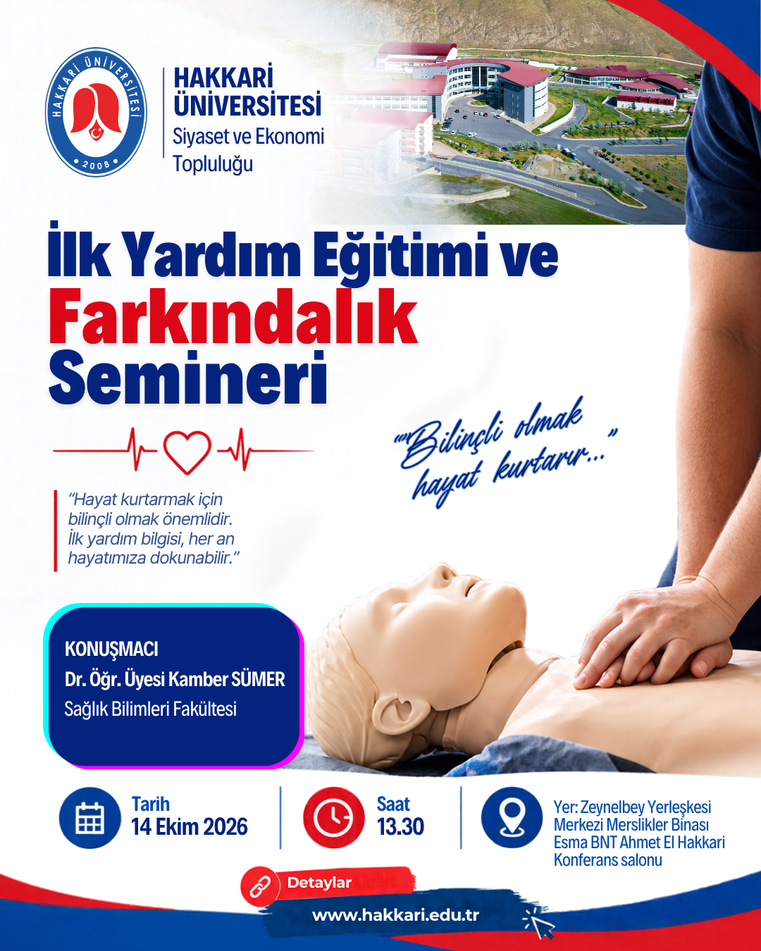İlk Yardım Eğitimi ve Farkındalık Semineri etkinlik afişi
