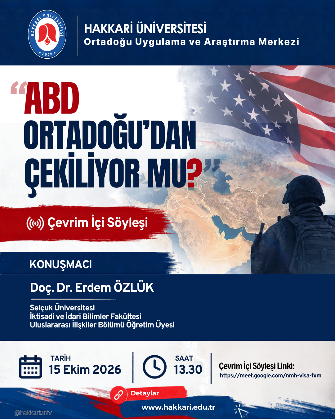 "ABD Orta Doğu'dan Çekiliyor mu?" Çevrim İçi Söyleşi etkinlik afişi
