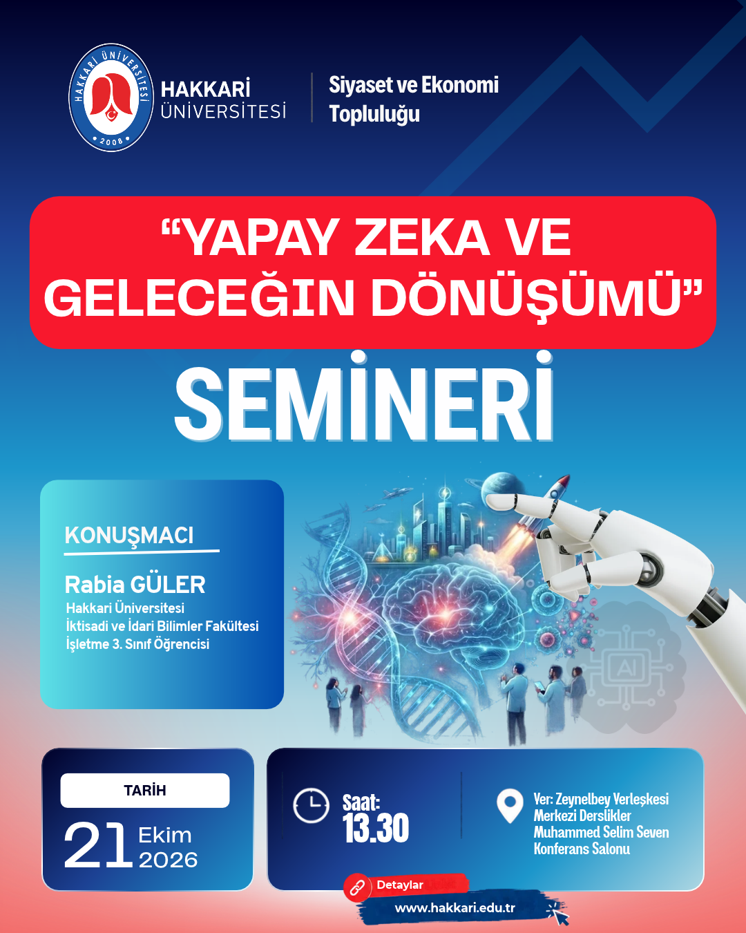 Yapay Zeka ve Geleceğin Dönüşümü Semineri etkinlik afişi