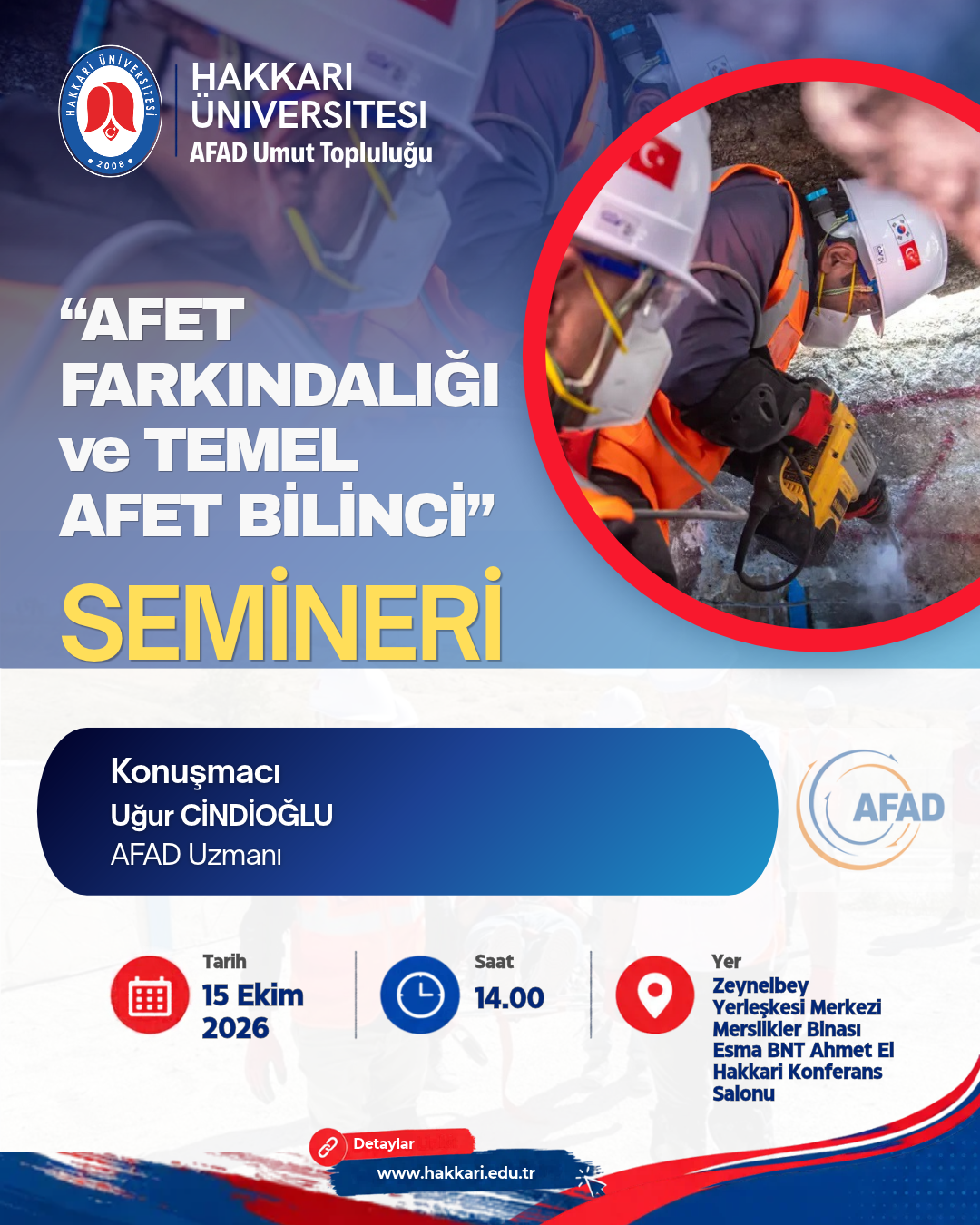 Afet Farkındalığı ve Temel Afet Bilinci Semineri etkinlik afişi