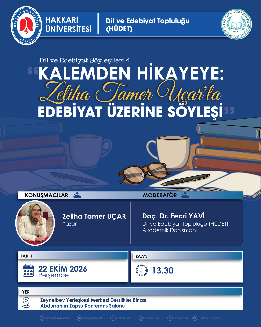 "Kalemden Hikayeye: Zeliha Tamer UÇAR' la Edebiyat Üzerine Söyleşi" Etkinliği etkinlik afişi