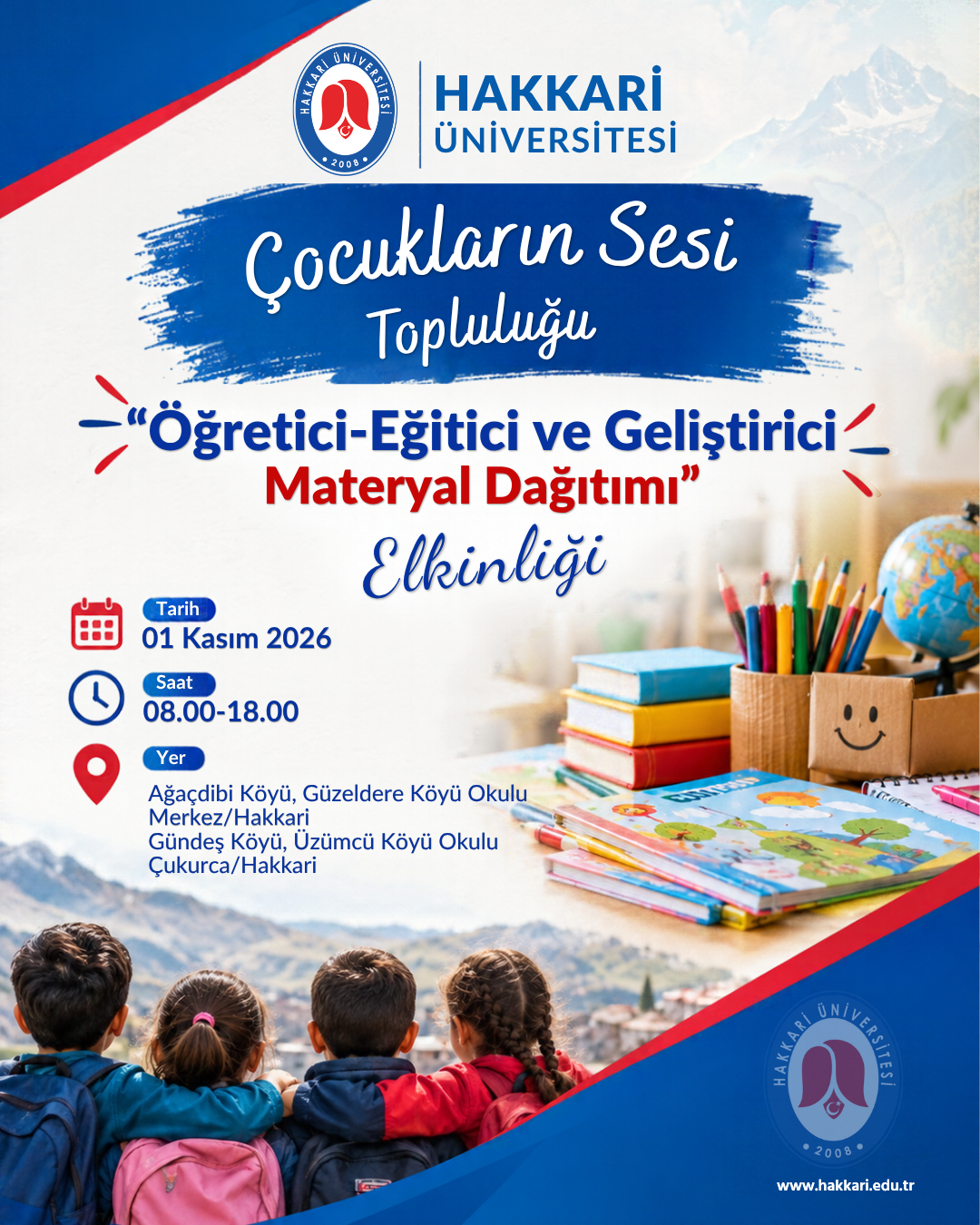 "Öğretici-Eğitici ve Geliştirici Materyal Dağıtımı" Etkinliği etkinlik afişi