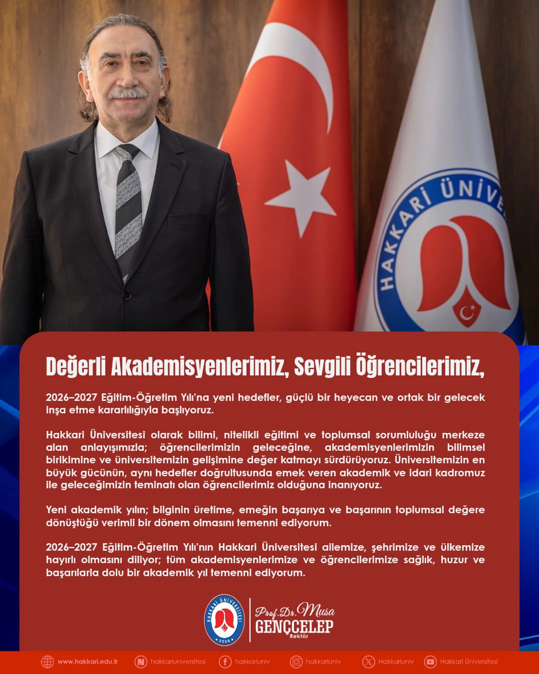 2026-2027 Eğitim-Öğretim Yılı Tebrik Mesajı