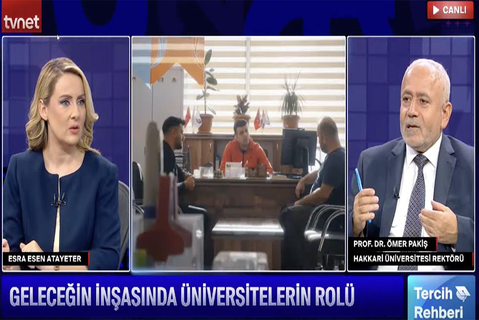Rektörümüz Tvnet’te Yayınlanan Tercih Rehberi Programına Konuk Oldu