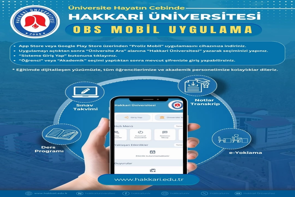 Üniversitemiz OBS Mobil Uygulaması Hizmete Sunuldu