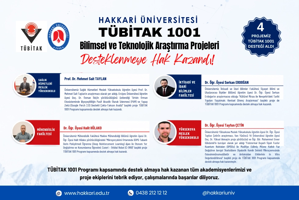 Üniversitemiz Akademisyenlerinden TÜBİTAK 1001 Programında Önemli Başarı haber görseli